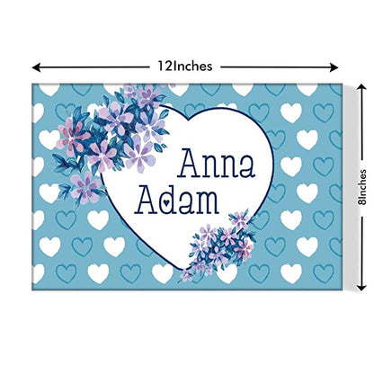 Designer Personalize Door Name Plate - Sweet Blue Hearts