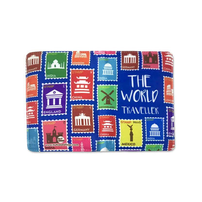 Passport Cover Travel Wallet Organizer  - World Stamps Nutcase