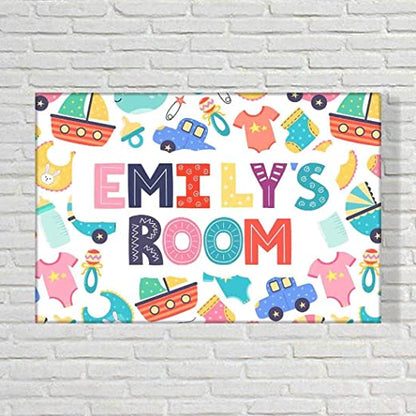 Personalized Door Name Plate for Children -  Cars & Ship.