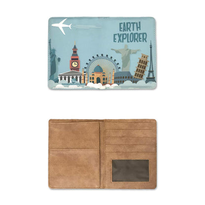 Passport Cover Wallet Travel Document Organizer  - Earth Explorer Nutcase