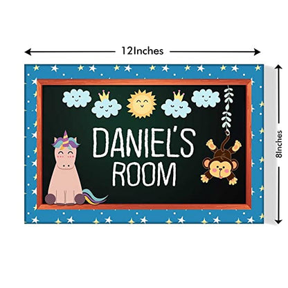 Customized Kids Name Board -  Unicorn & Little Monkey