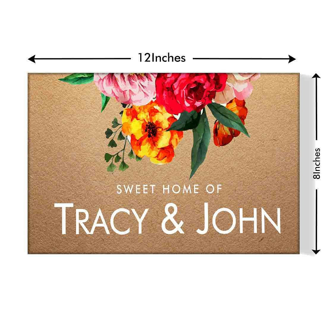Floral Personalized Nameplate for Door -Red Roses Nutcase