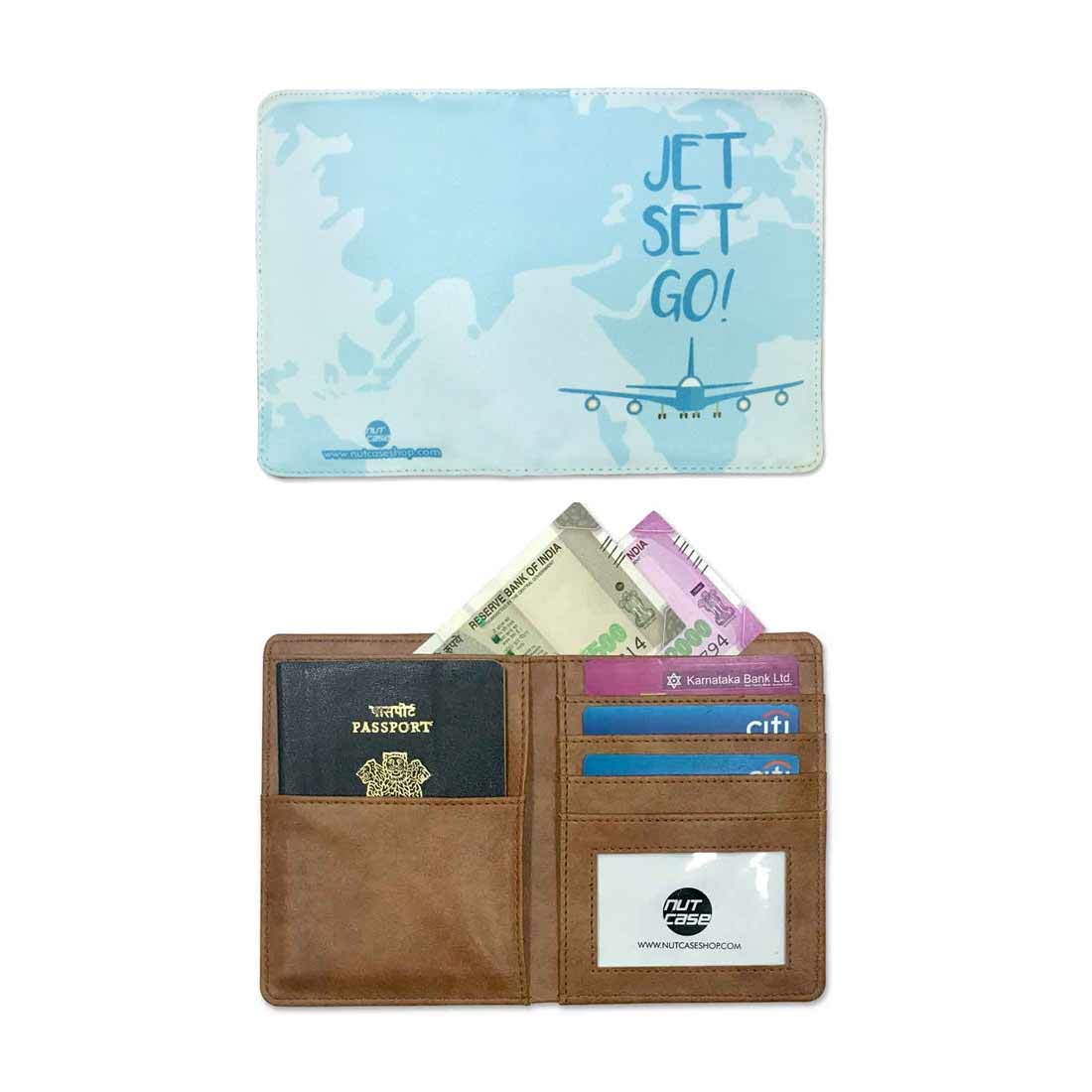 Passport Holder  Travel Wallet Organizer  -  Designer Passport Cover - Jet Set Go Nutcase