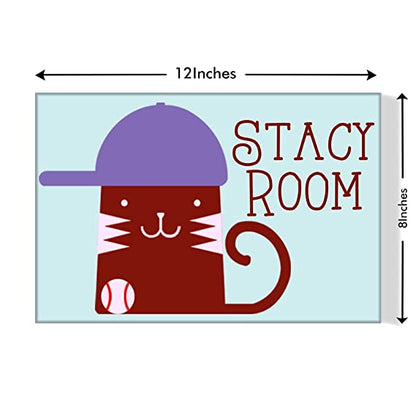 Door Name Plate for Children's Room -  Swag Cat