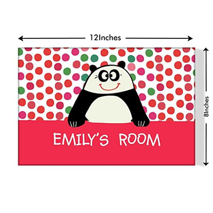 Custom-Made Kids Door Name Plate - Cute Panda