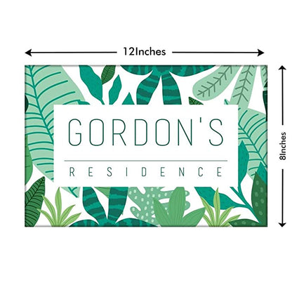 Custom Door Nameplate for Home - Tropical Home Decor Leaves