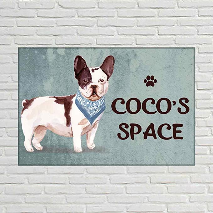 Outdoor Customized Dog Name Plate - Beware Of Dog Sign - French Bull Dog