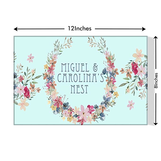 New Personalized Home Name Plate - Floral Ring