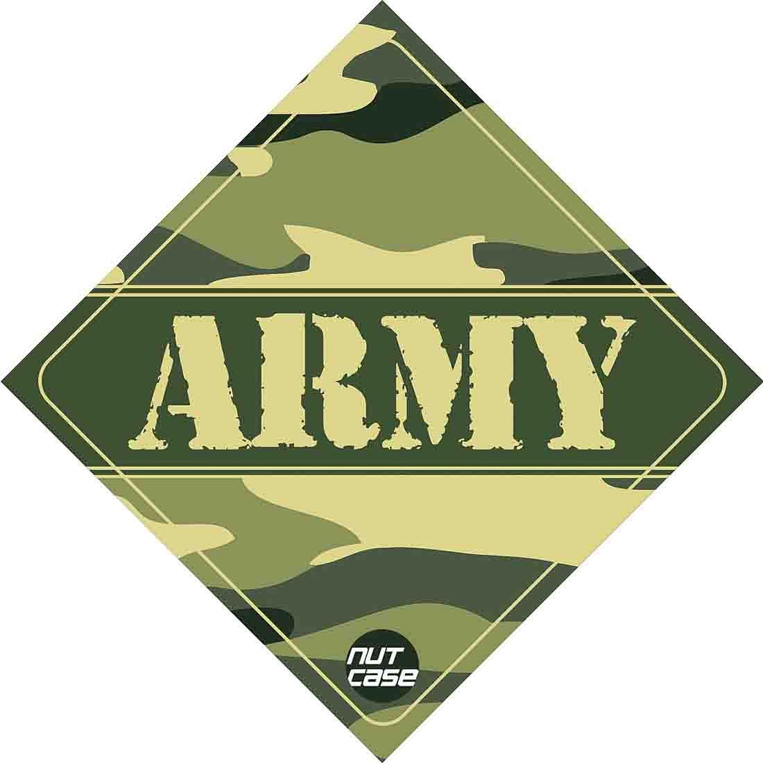 Best Car Bumper Sticker - Army Military Camouflage Green Nutcase