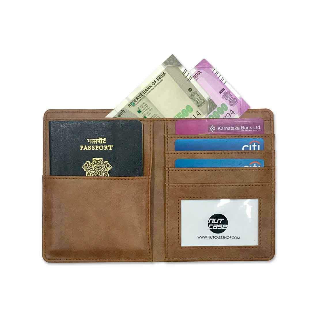 PU Leather Passport Cover Travel Wallet   - Let's Explore Nutcase