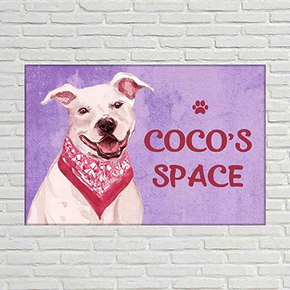 Beautiful Creative Dog Name Plate - Beware Of Dog Sign - Staffordshire Terrier