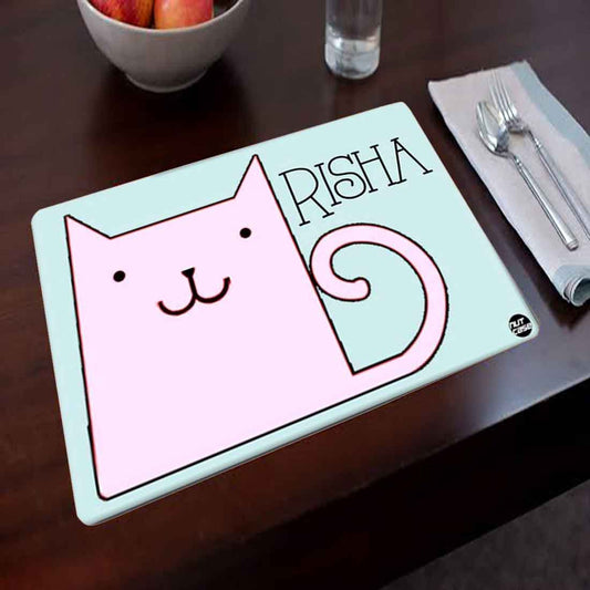 Personalized Fabric Table Mats For Kids  -A Sweet Cat