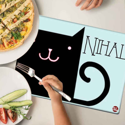 Personalized Fabric Table Mats For Kids  -  Lucky Black Cat