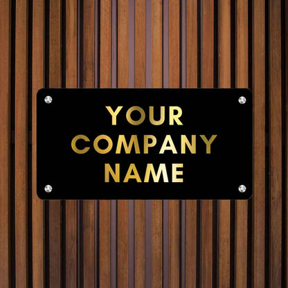 Personalized Stainless Steel Name Plates for Office Company Name Board - Add Name Logo