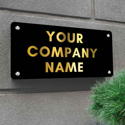 Personalized Stainless Steel Name Plates for Office Company Name Board - Add Name Logo