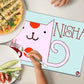 Personalized Fabric Table Mats For Kids  -  Cat Cup Milk