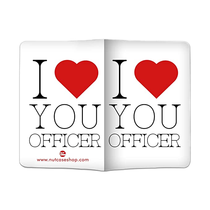 Funny  Designer Passport Cover - I Love Officer White Nutcase