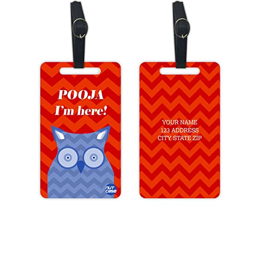 Personalized Luggage Tags Ideal for Travel Set of 2 - Owl