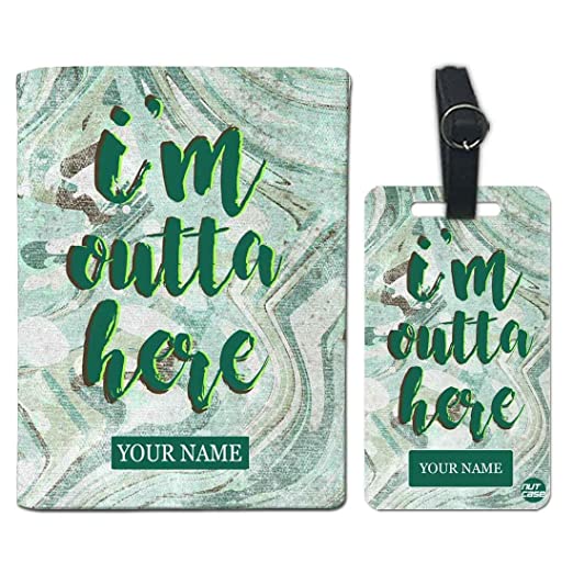 Personalized Travel Passport Holder - I Am Outta Here Green