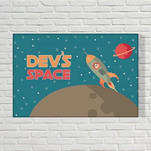 Personalized Kids Name Plate for Boys - Space