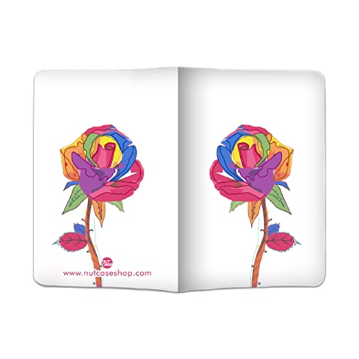 Passport Cover Travel Wallet Holder -Rose Cool Art Nutcase