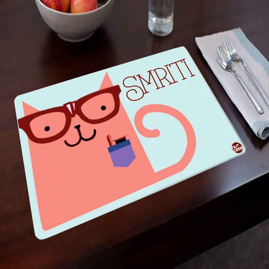 Personalized Fabric Table Mats For Kids  -  Office Cat