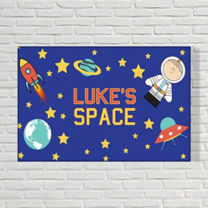 Customized Children's Door Name Plate - Space Astronaut Galaxy Universe