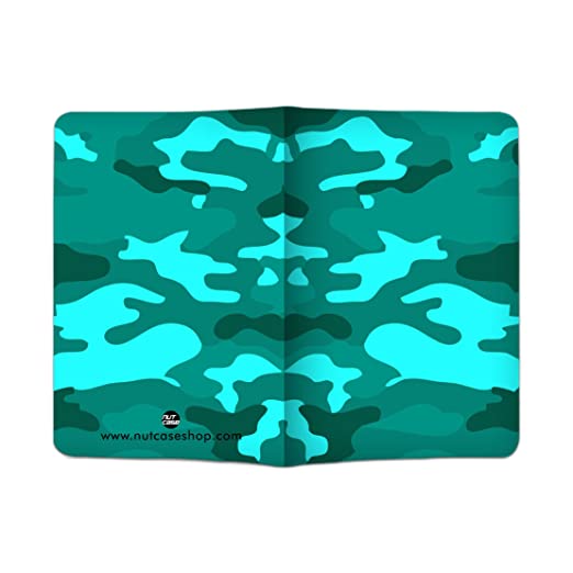 Passport Cover Travel Wallet Holder -Sea Blue Camo Nutcase
