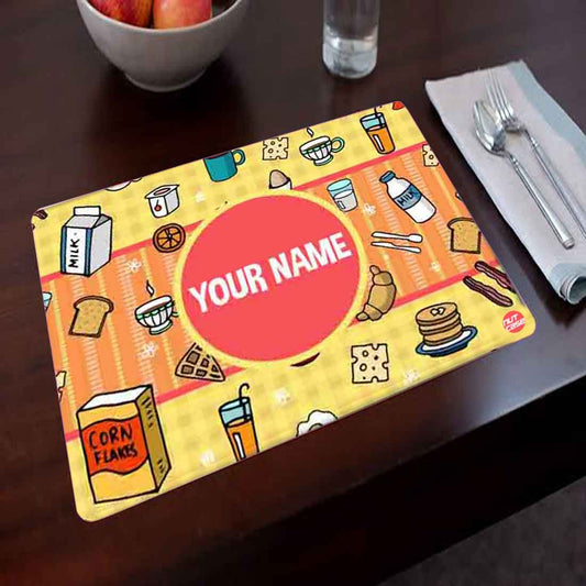 Custom Printed Placemats for Kids Dining Table - Breakfast