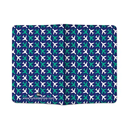 Designer Passport Cover - Aviation Print Blue