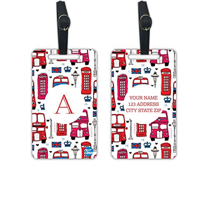 Personalized Luggage Tags with Logo Identifier Name Set of 2 - London Cabbie