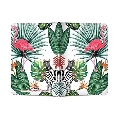 Designer Passport Cover - Flamingo and Zebra Nutcase