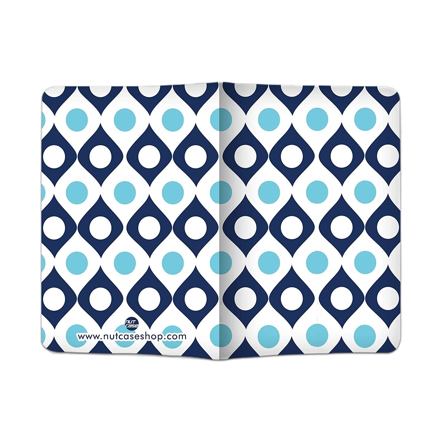 Passport Cover Travel Wallet Holder -Shades Of Blue Retro