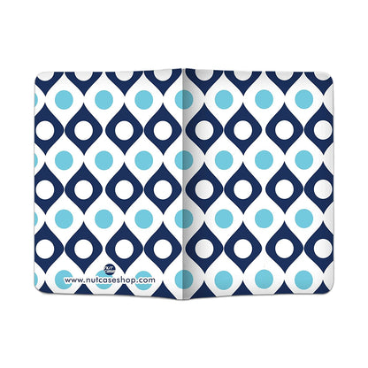 Passport Cover Travel Wallet Holder -Shades Of Blue Retro