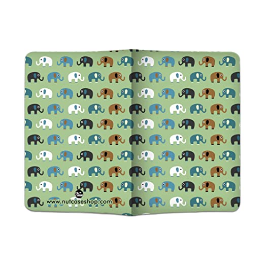 Passport Cover Travel Wallet Holder -Elephant Green Nutcase