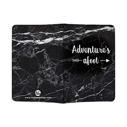 Designer Passport Cover - Black Marble Nutcase