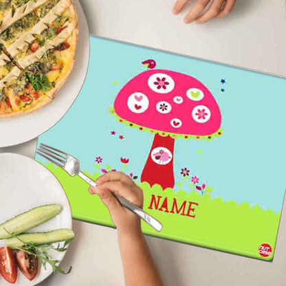 Personalized Fabric Table Mats For Kids - Cute Mushroom