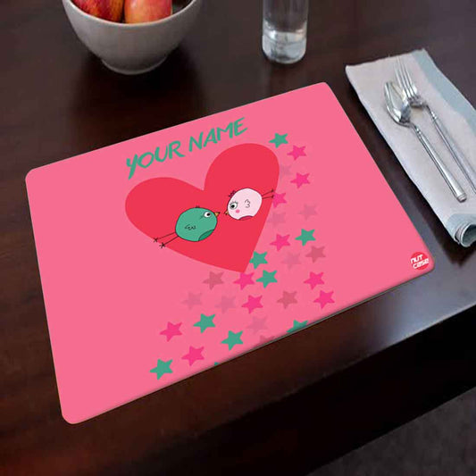 Personalized Fabric Table Mats For Kids - Love Birds