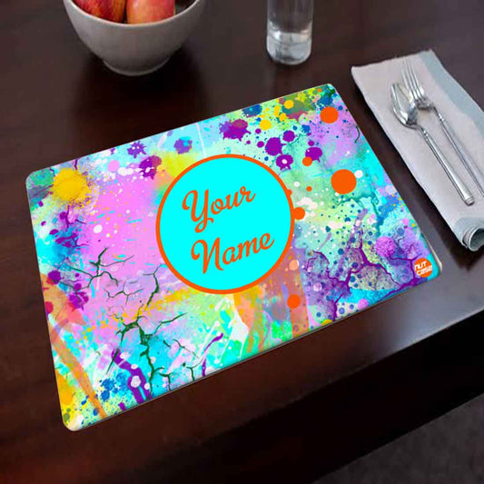 Personalized Fabric Table Mats For Kids  - Watercolor