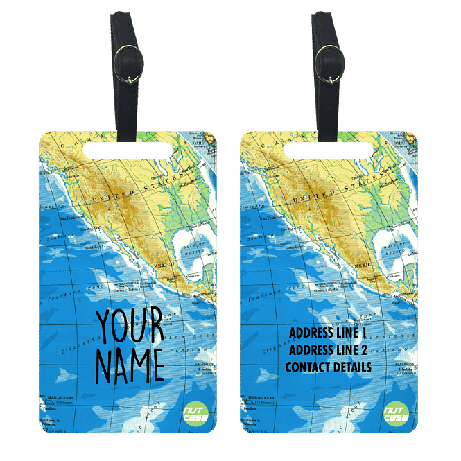 Customized Vintage Luggage Tag for Bag - Add your Name - Set of 2 Nutcase