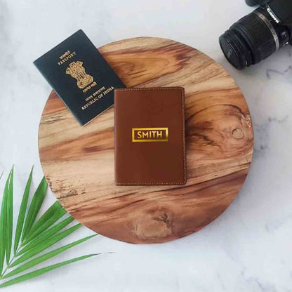 Personalized PU Leather Passport Holder With Name - Add Name