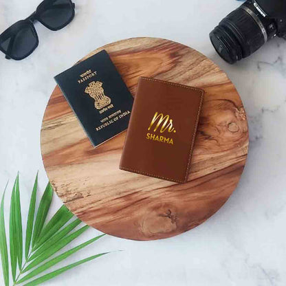 Custom Vegan Leather Passport Holder for Couple MR - Anniversary Gift