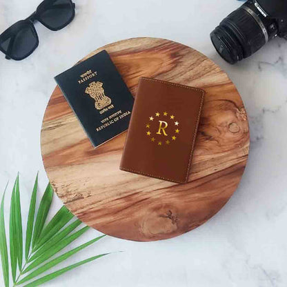 PU Leather Customized Travel Wallet Passport Holder for Men - Star