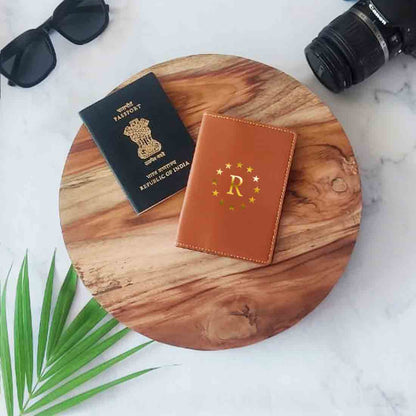 PU Leather Customized Travel Wallet Passport Holder for Men - Star