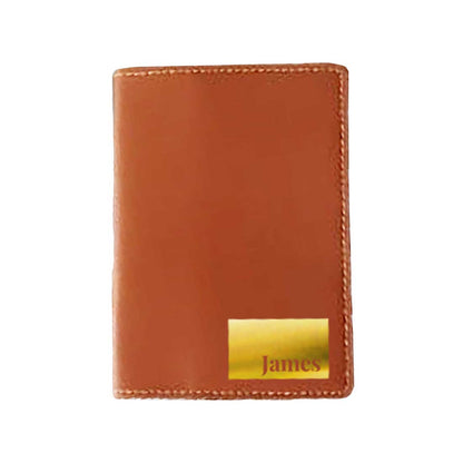 Personalized Pu Leather Travel Wallet Passport Cover - Name Box