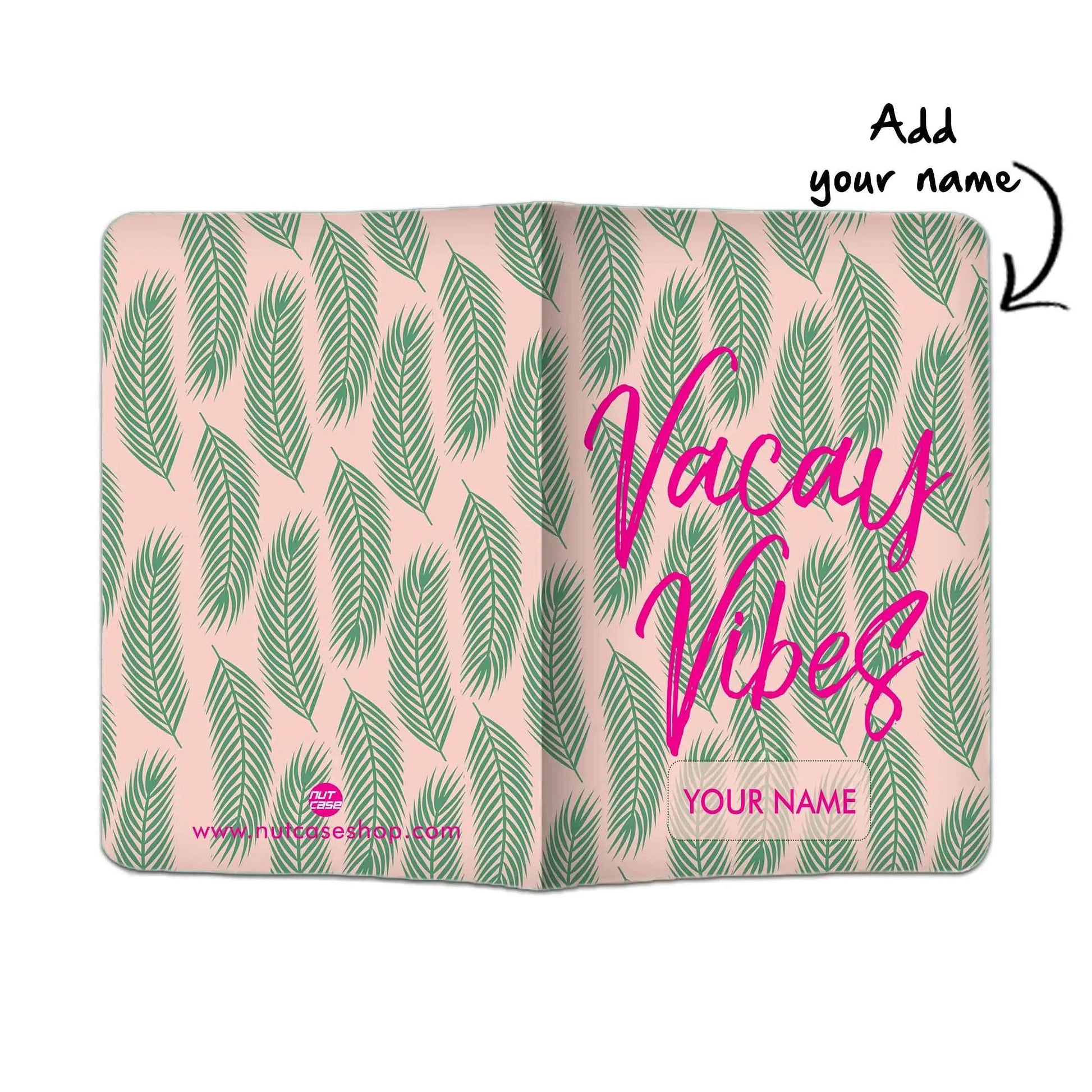 Classy Customized Passport Holder - Vacay Vibes With Leaves - Nutcase