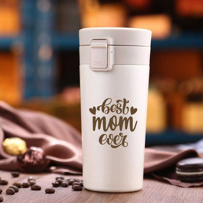 Designer Travel Coffee Mug Insulated for Travelling Mother Day Gift (350 ML) - Best Mom Ever