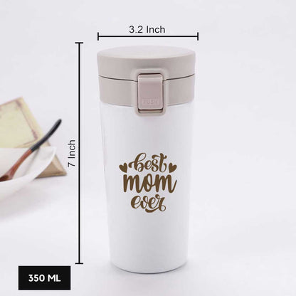 Designer Travel Coffee Mug Insulated for Travelling Mother Day Gift (350 ML) - Best Mom Ever