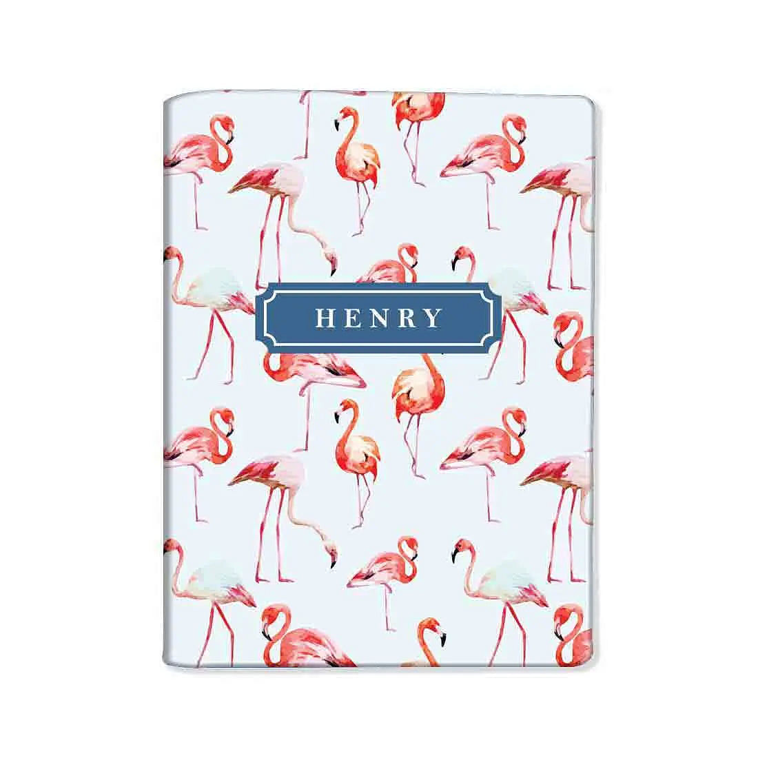 Cool Custom Passport Cover - Flamingos Blue - Nutcase