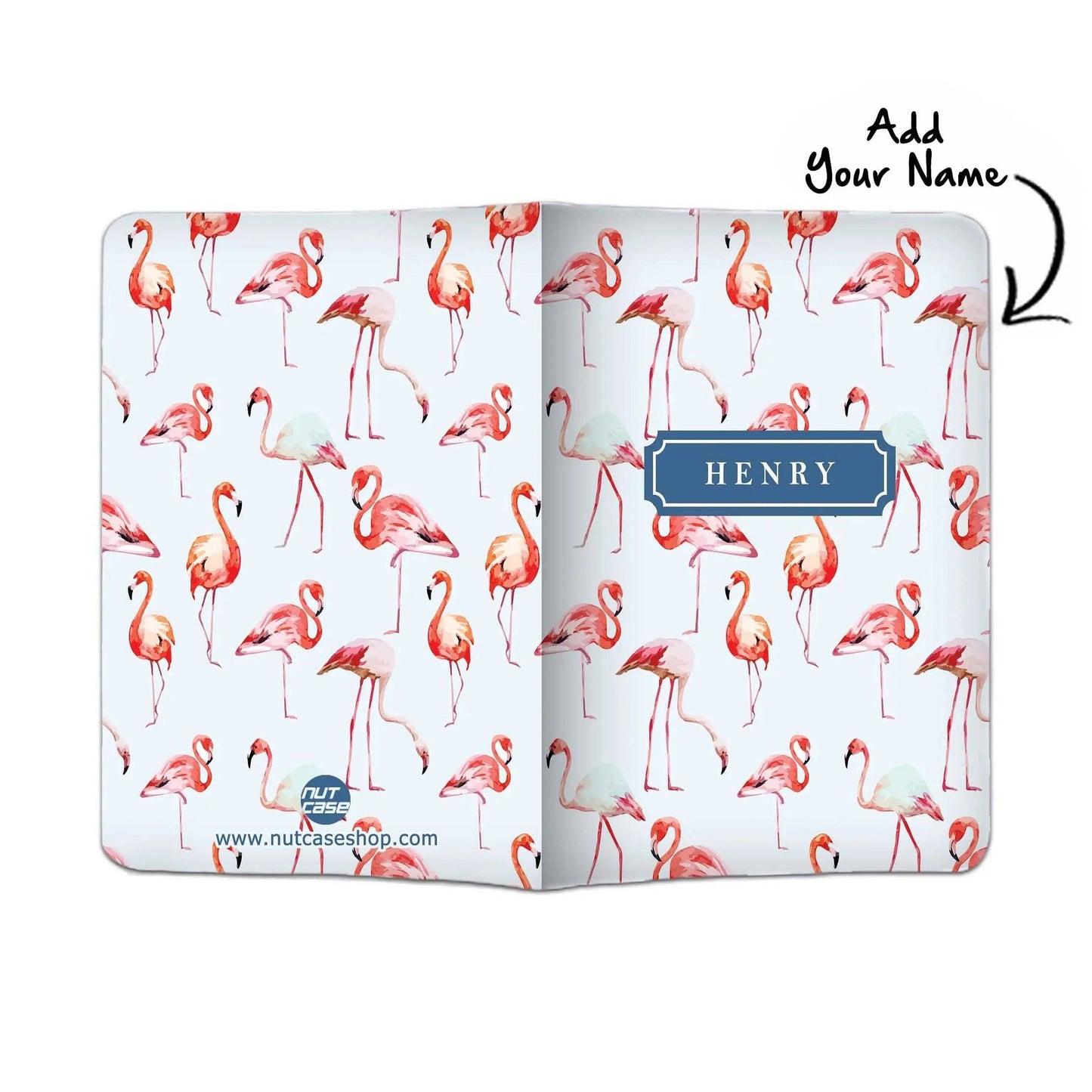 Cool Custom Passport Cover - Flamingos Blue - Nutcase